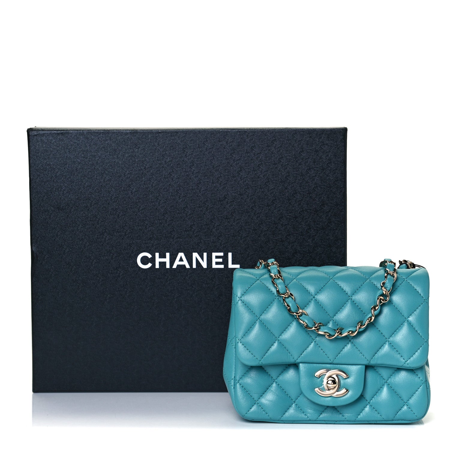 Chanel Lambskin Quilted Mini Square Flap Green 11 of 11