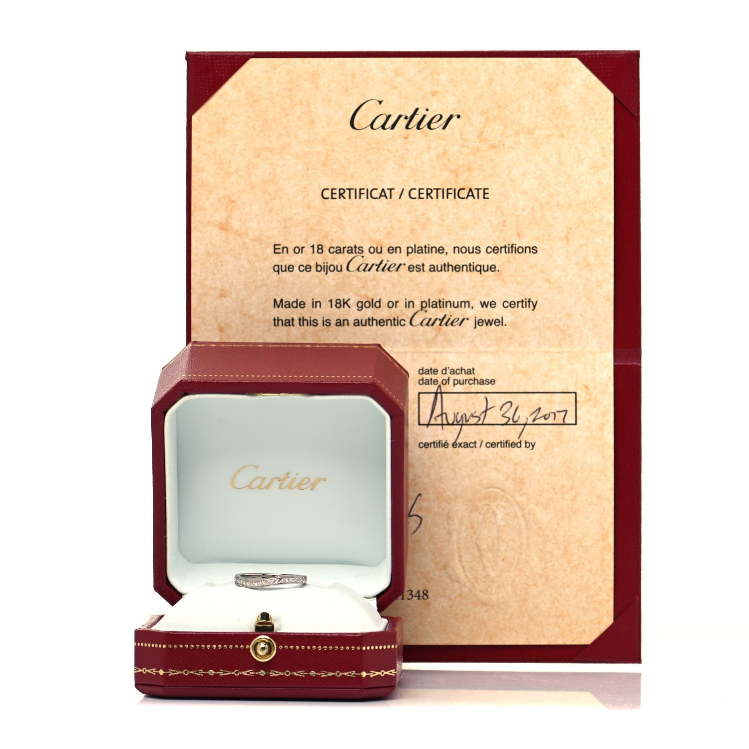 Cartier Platinum Diamond Ballerine Wedding Band Ring 49 4.75 5 of 5