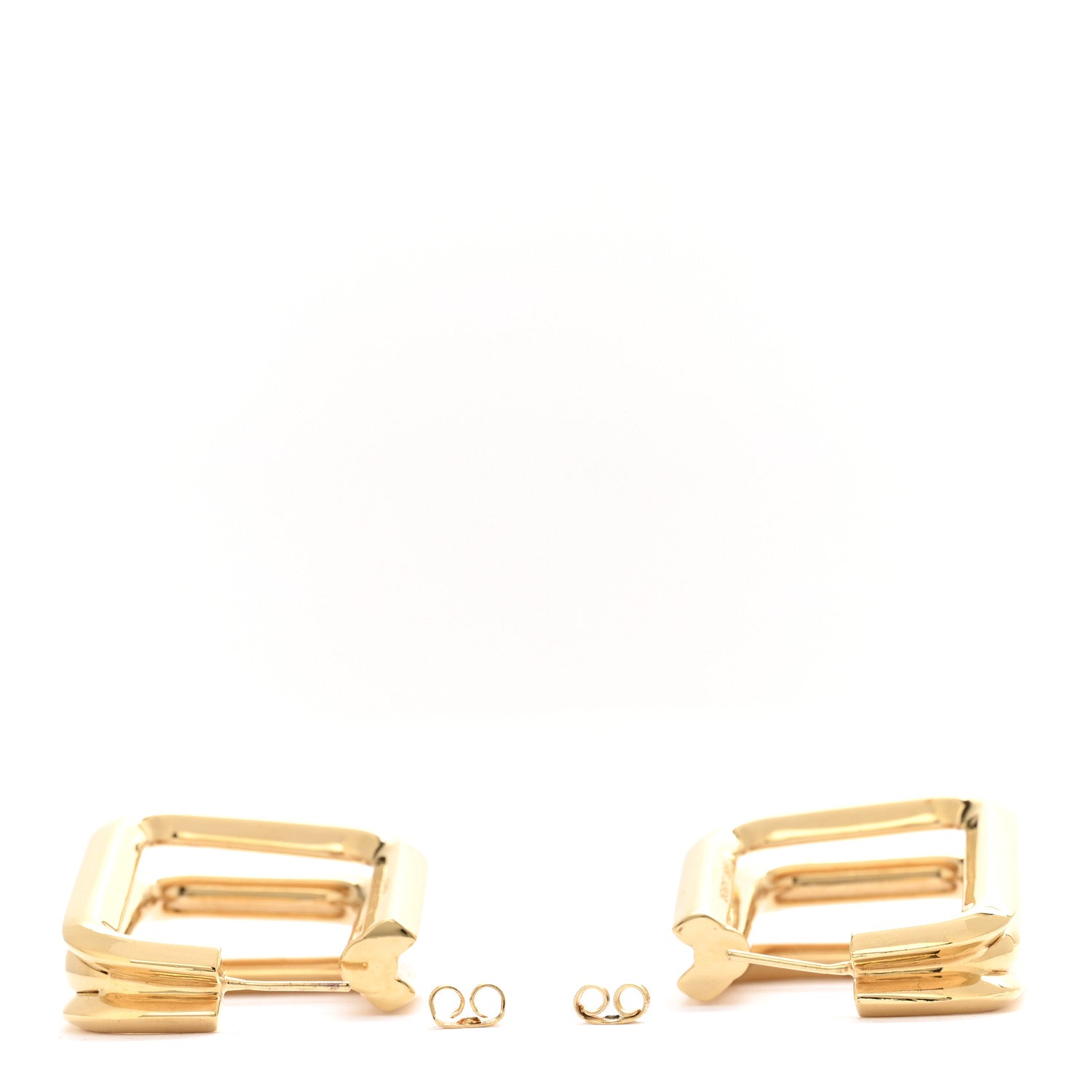 Saint Laurent Metal Square Triple Hoop Earrings Gold 3 of 6