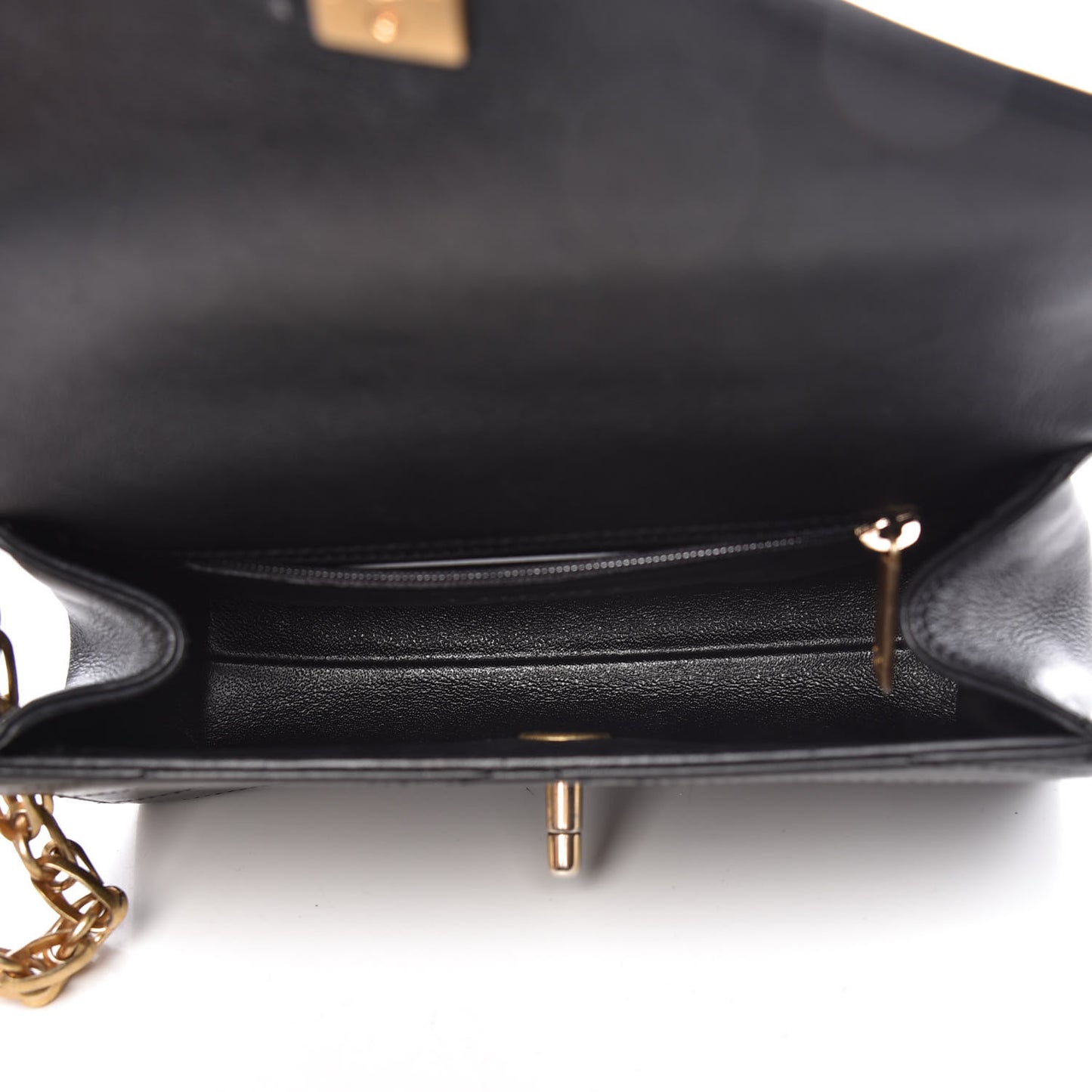 Calfskin Chevron Stitched Coco Waist Bag Black
