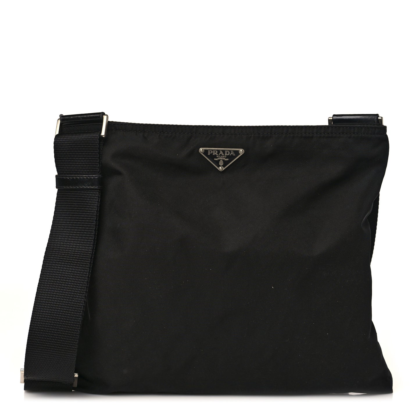 Nylon Vela Flat Messenger Bag Black