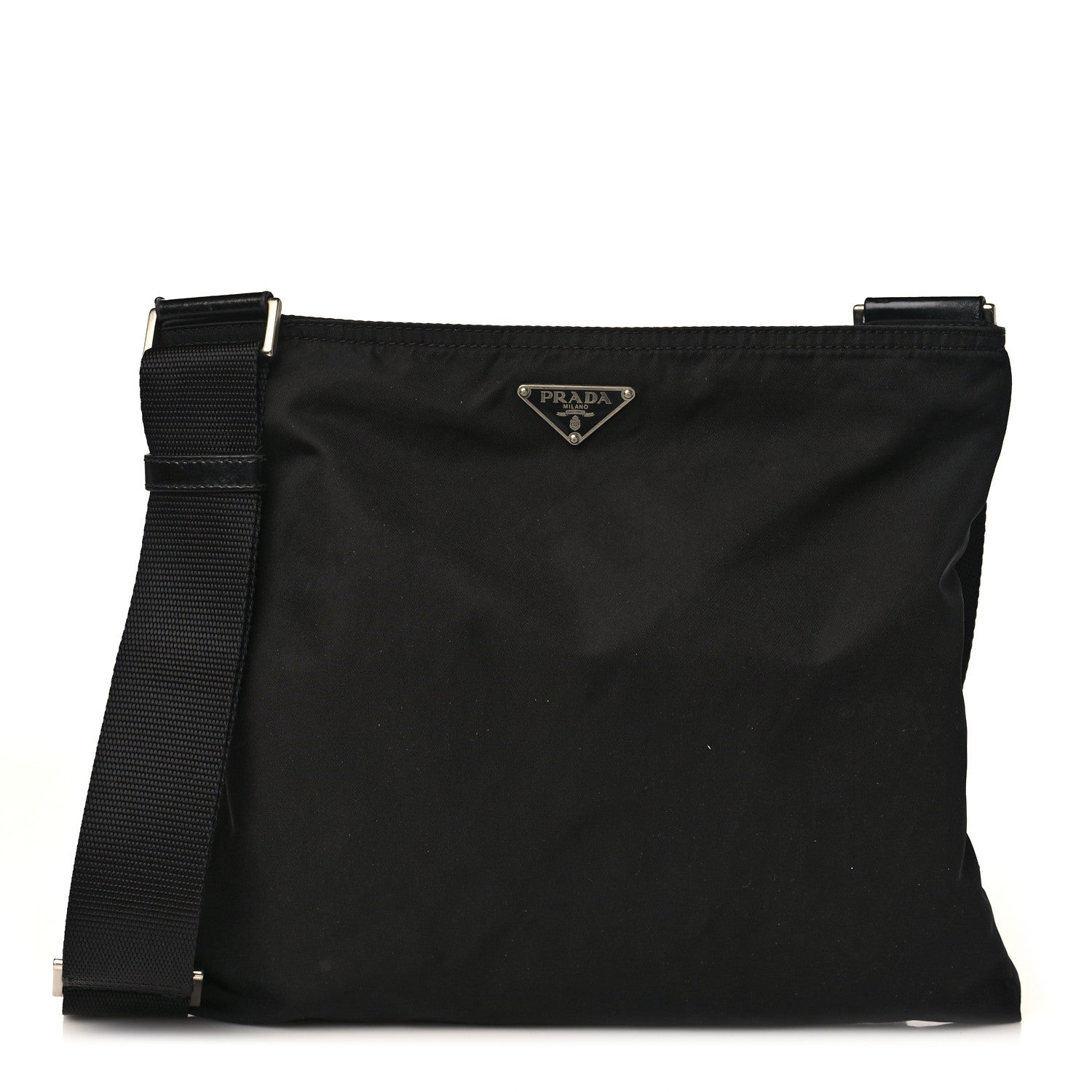 Prada Nylon Vela Flat Messenger Bag Black 1 of 7