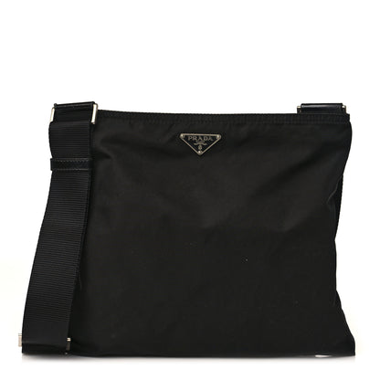 Prada Nylon Vela Flat Messenger Bag Black 1 of 7