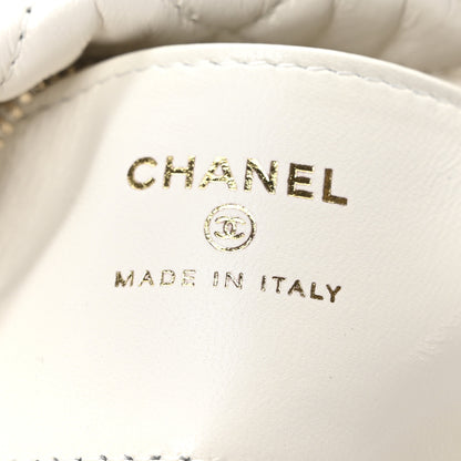 Chanel Lambskin Quilted Chain Around Pouch White 6 of 10