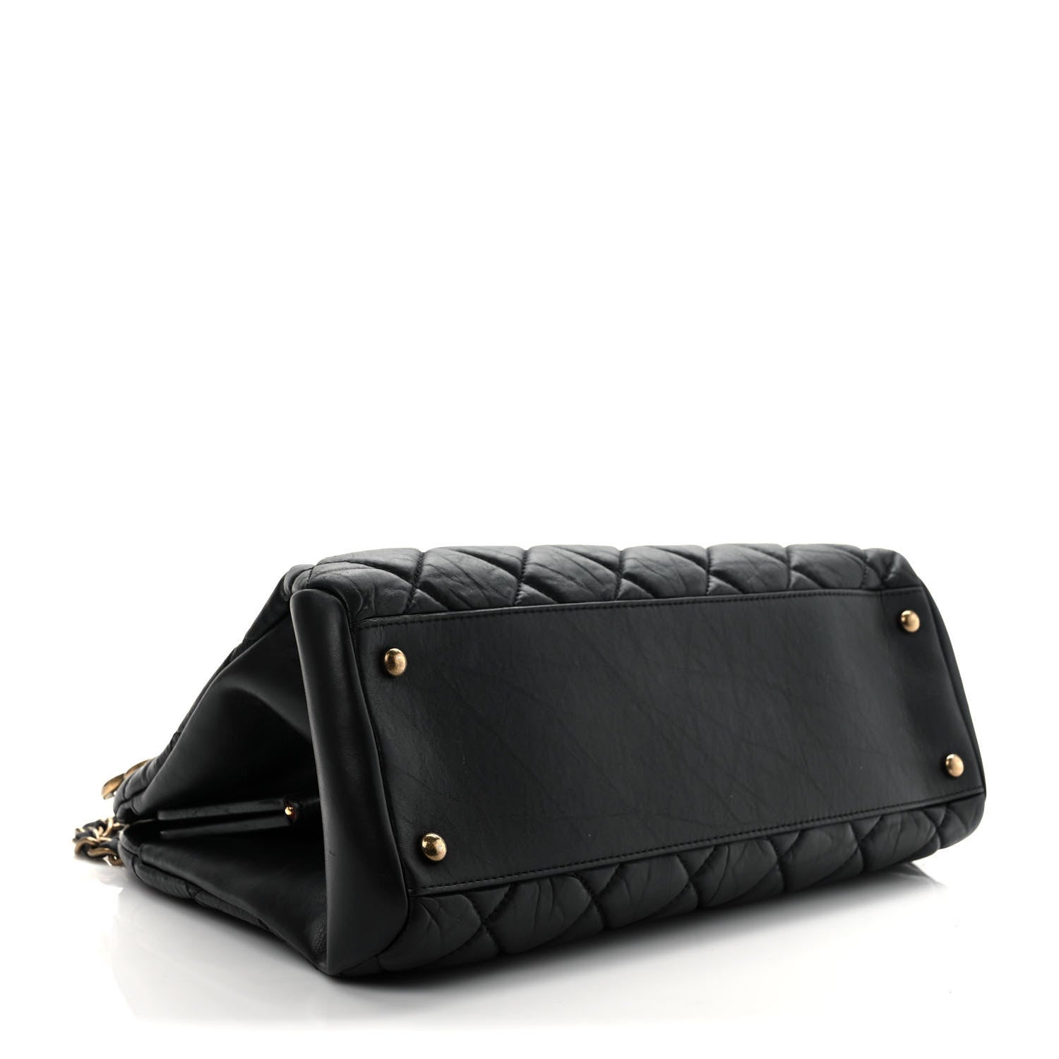 Chanel Aged Calfskin Large Just Mademoiselle Bowling Bag Black 5 of 9