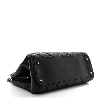 Chanel Aged Calfskin Large Just Mademoiselle Bowling Bag Black 5 of 9