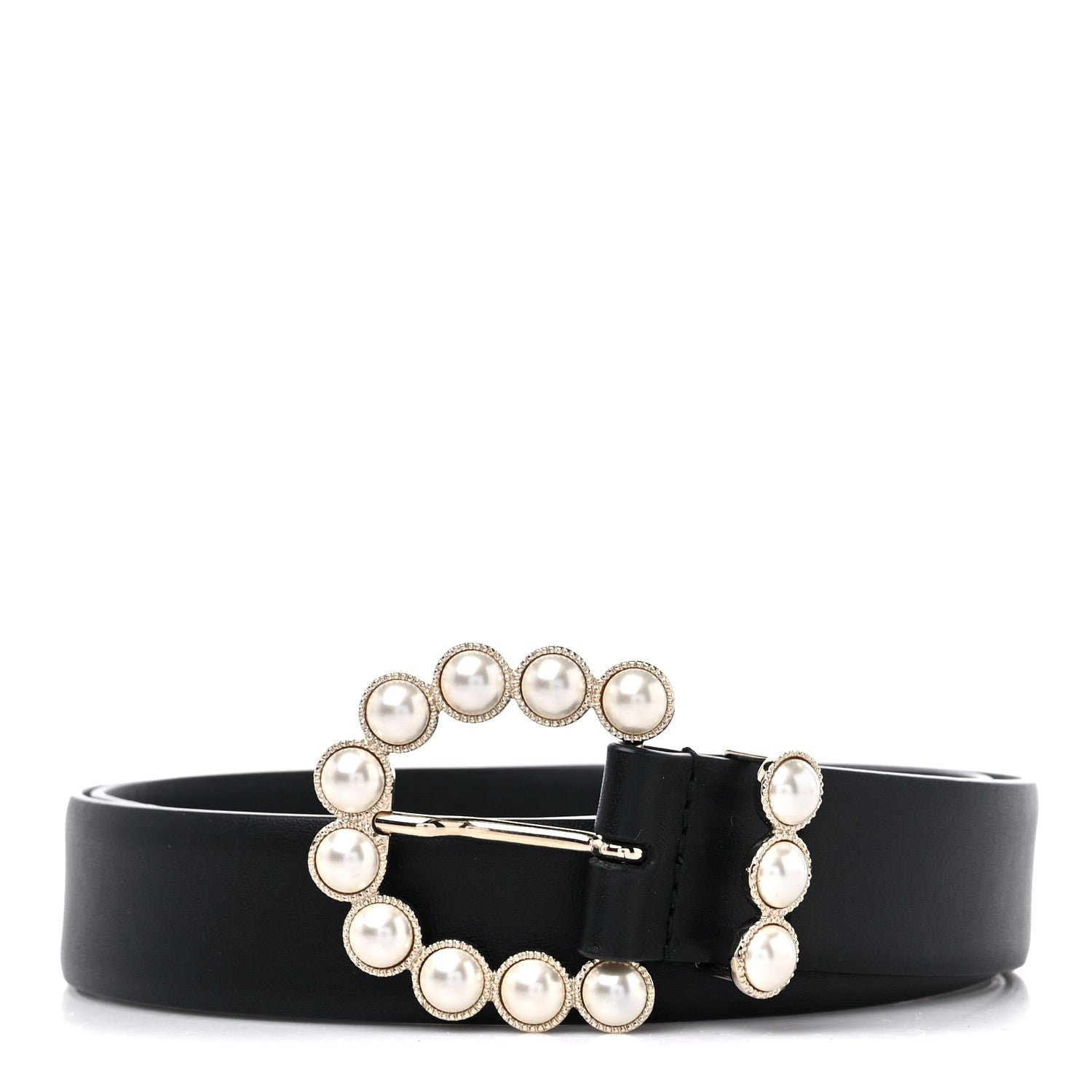 Chanel Calfskin Pearl Belt 80 32 Black 1 of 7