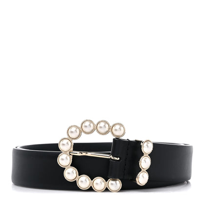 Chanel Calfskin Pearl Belt 80 32 Black 1 of 7