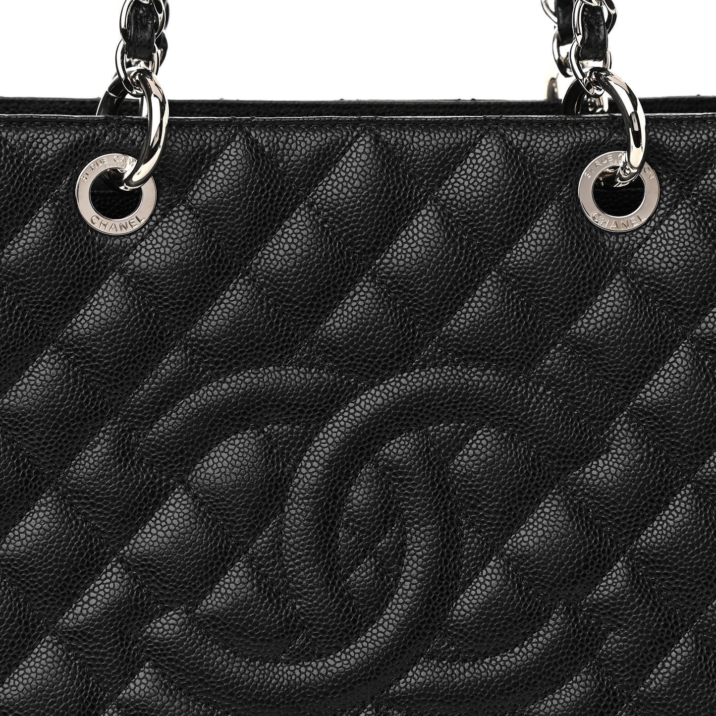 Caviar Quilted Grand Shopping Tote GST Black