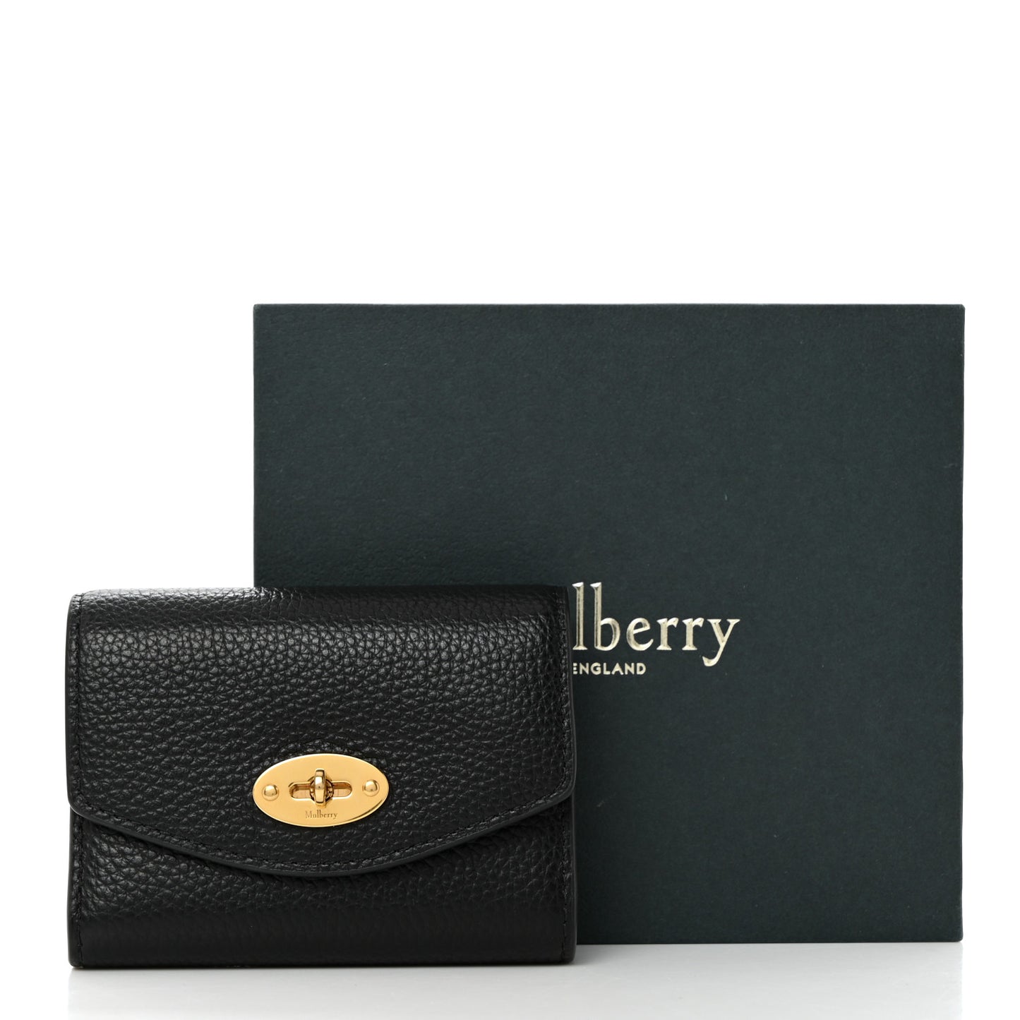 Small Classic Grain Darley Concertina Wallet Black