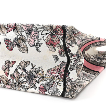Christian Dior Canvas Embroidered Large Butterfly Around The World Book Tote White Pastel Pink 12 of 13