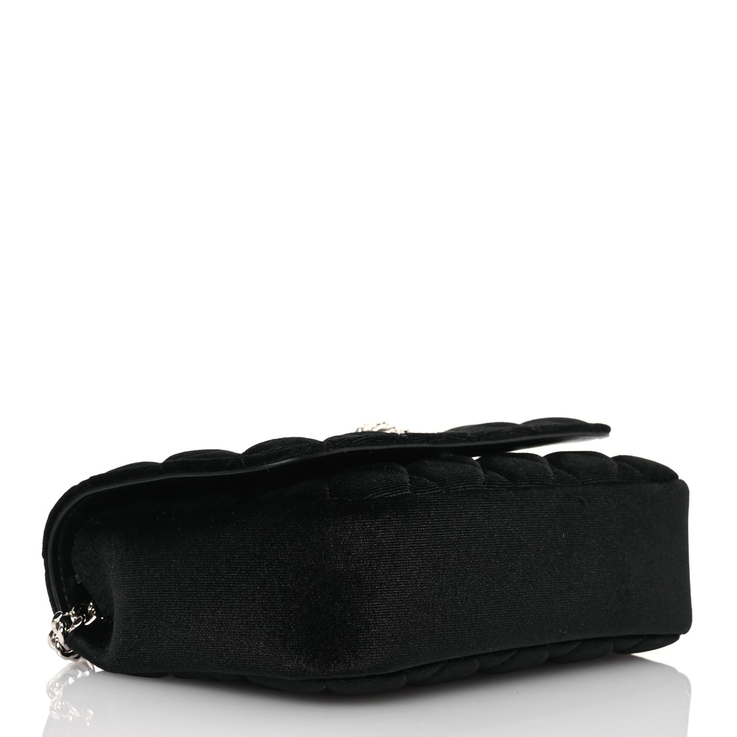 Velvet Quilted Icon Crossbody Bag Black