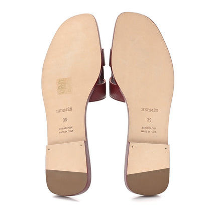 Hermes Epsom Oran Sandals 39 Rouge H 5 of 8