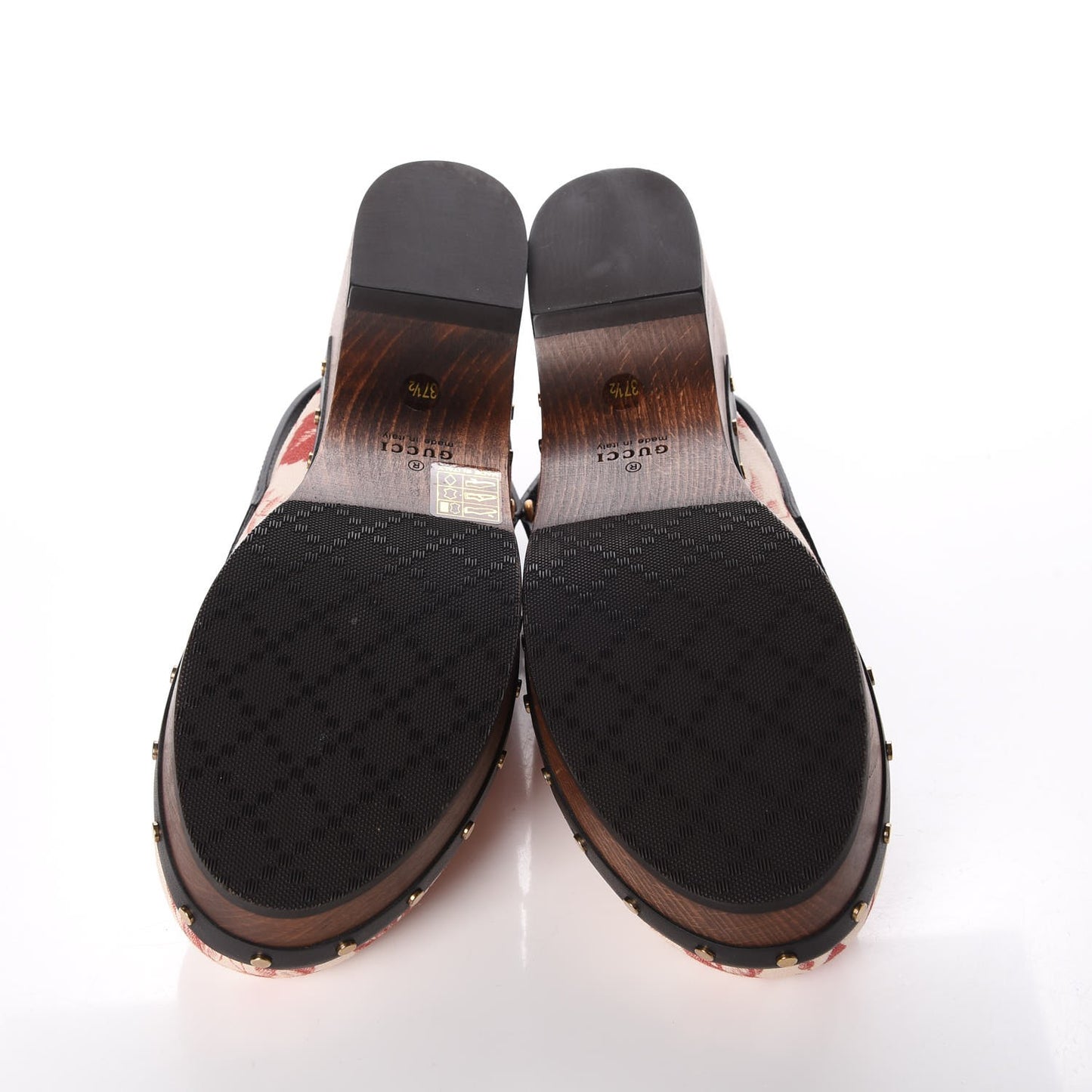 Linen Horsebit Ikegami Herbarium Print Amstel Slingback Clogs 37.5 Romantic Cherry Black