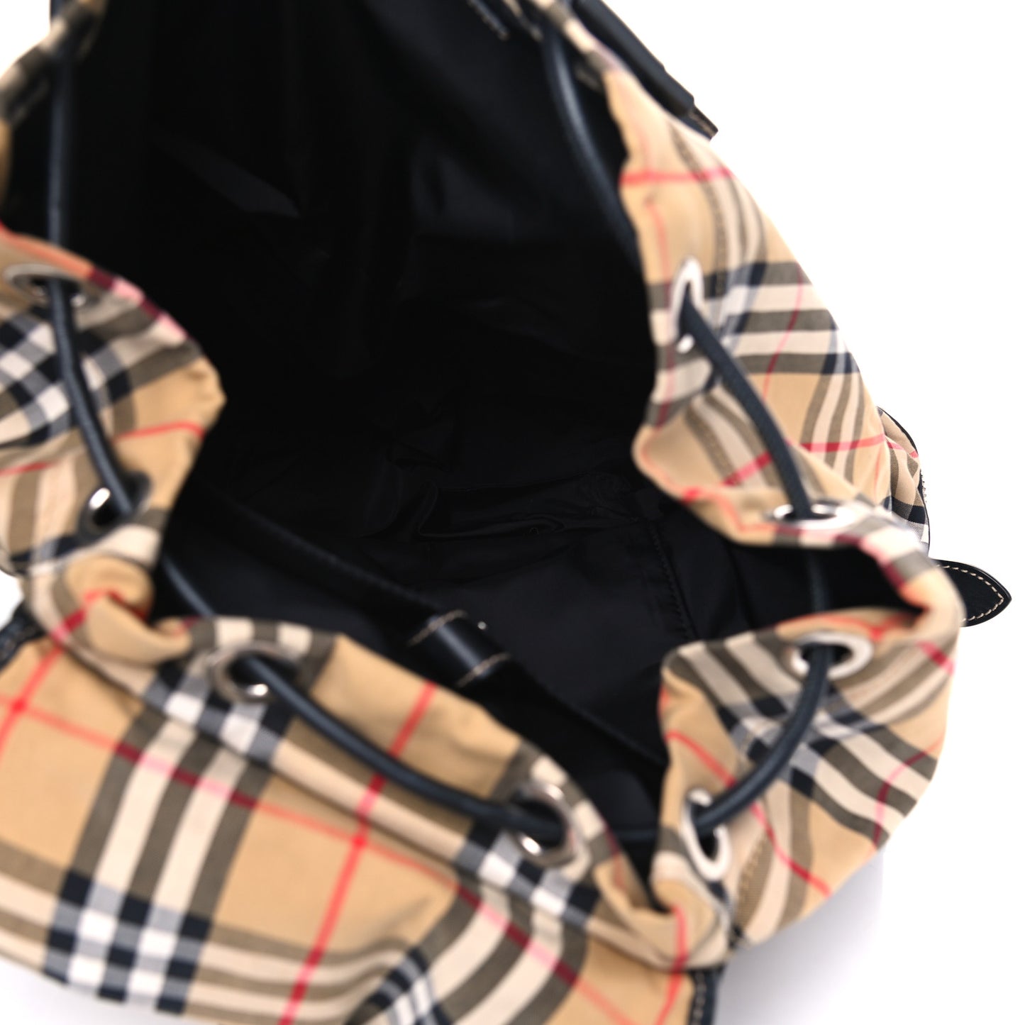 Canvas Vintage Check Large Rucksack Backpack Antique Yellow