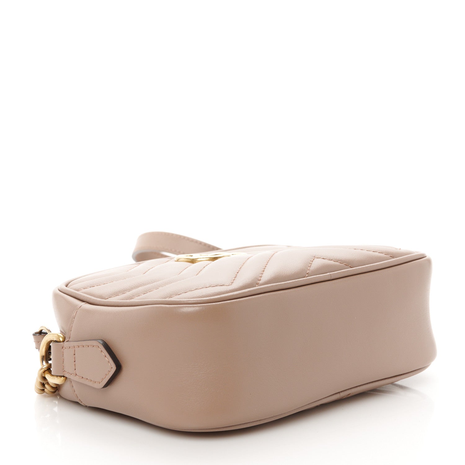 Gucci Calfskin Matelasse Mini GG Marmont Chain Shoulder Bag Nude 4 of 11