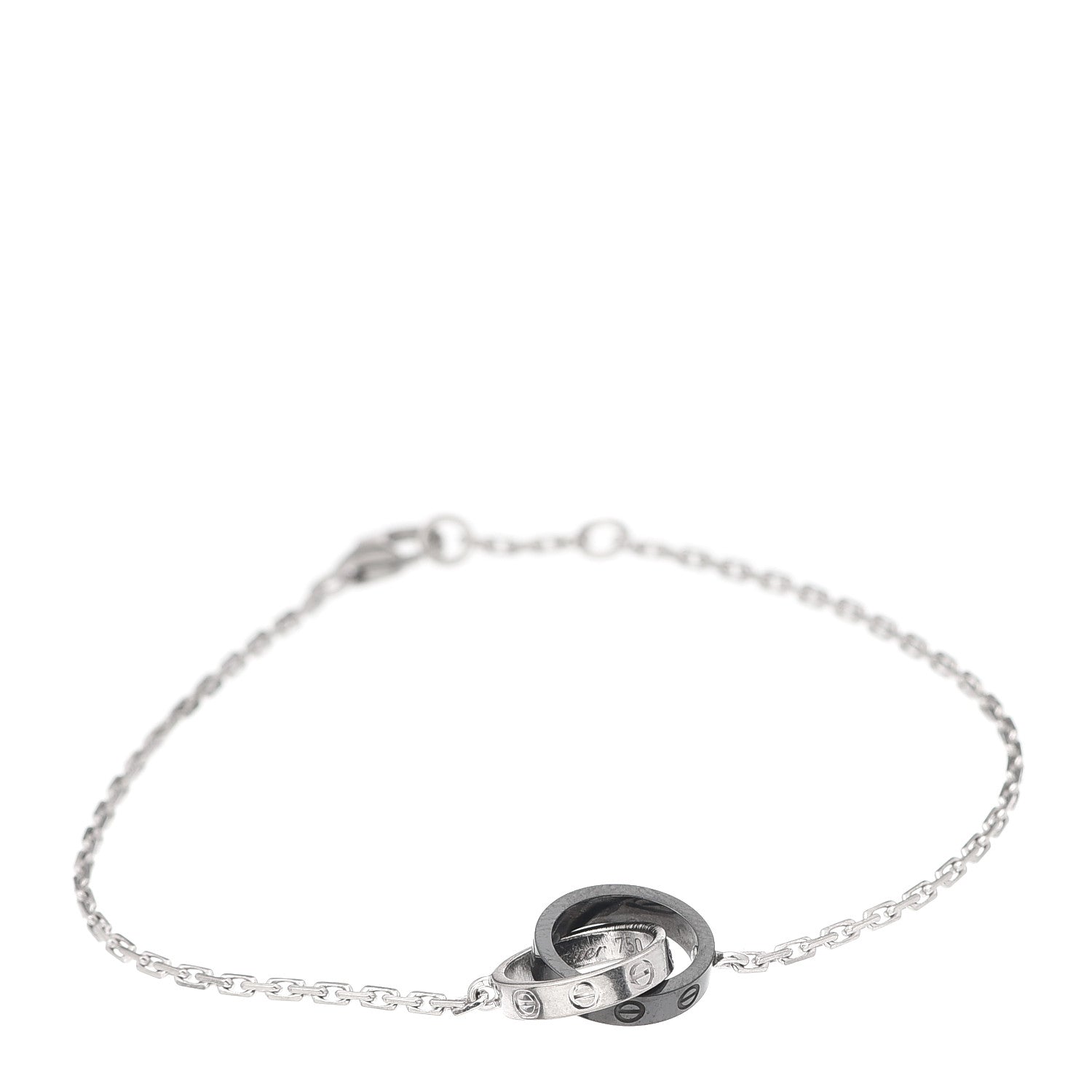 Cartier 18K White Gold Black Ceramic LOVE Bracelet 1 of 6