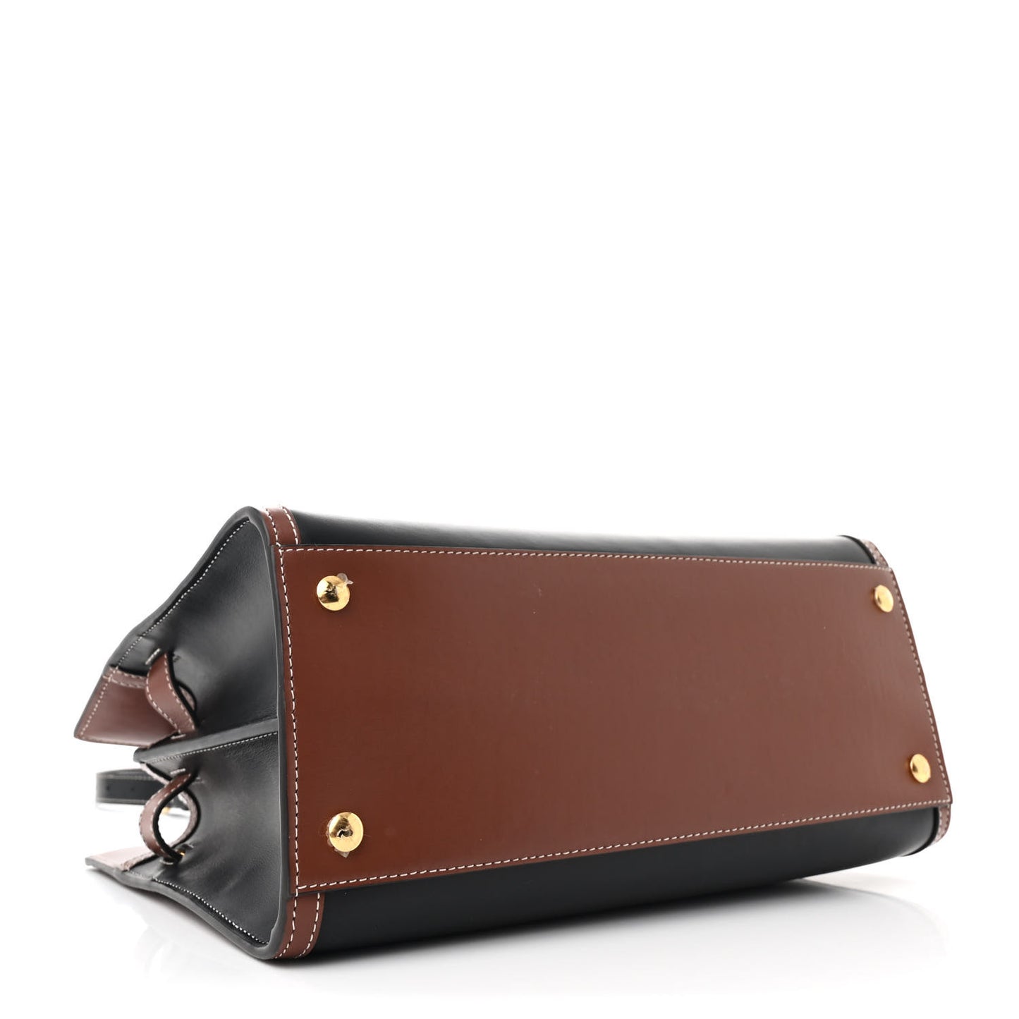 Calfskin Vintage Check Small Two Handle Title Bag Black