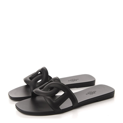 Hermes Rubber Aloha Sandals 37 Black 3 of 10