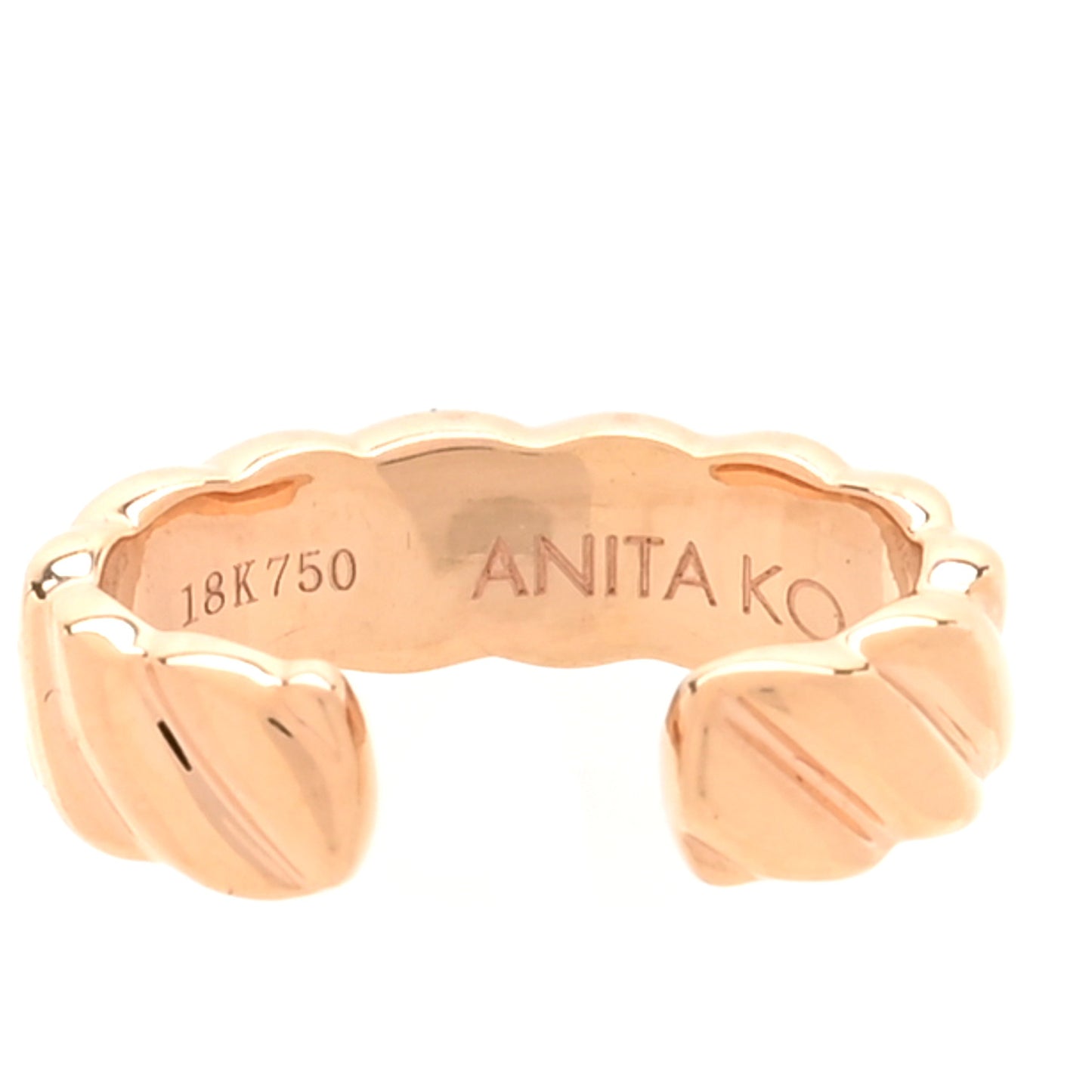18K Rose Gold Thin Braid Ear Cuff