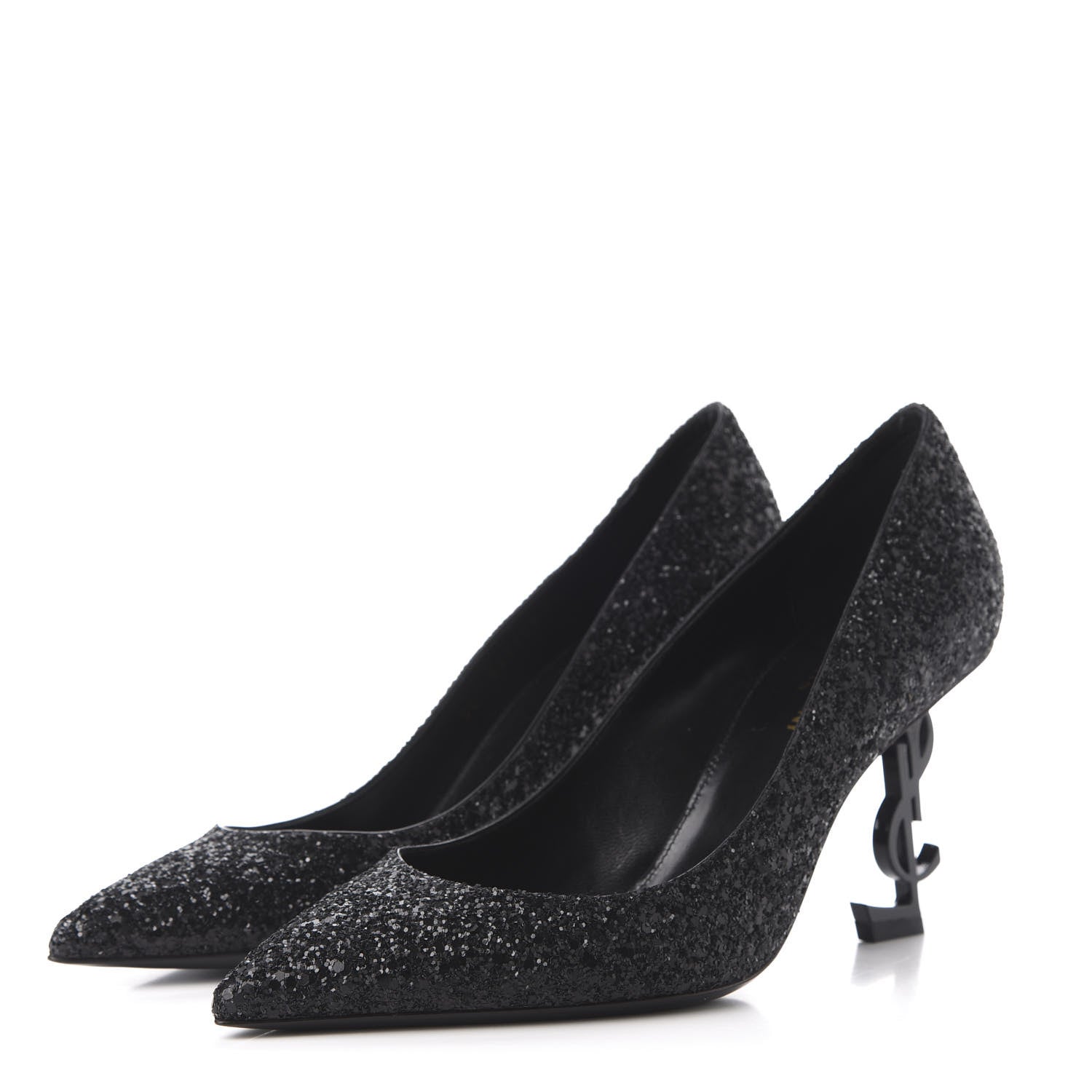 Saint Laurent Glitter Opyum 85 Pumps 38.5 Black 3 of 11