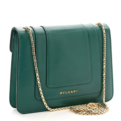 Bulgari Calfskin Small Serpenti Forever Snake Strap Crossbody Bag Emerald Green 4 of 11