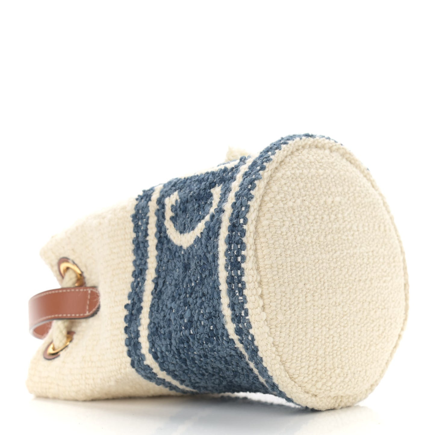 Plein Soleil Textile Calfskin Small Teen Drawstring Bag Cream