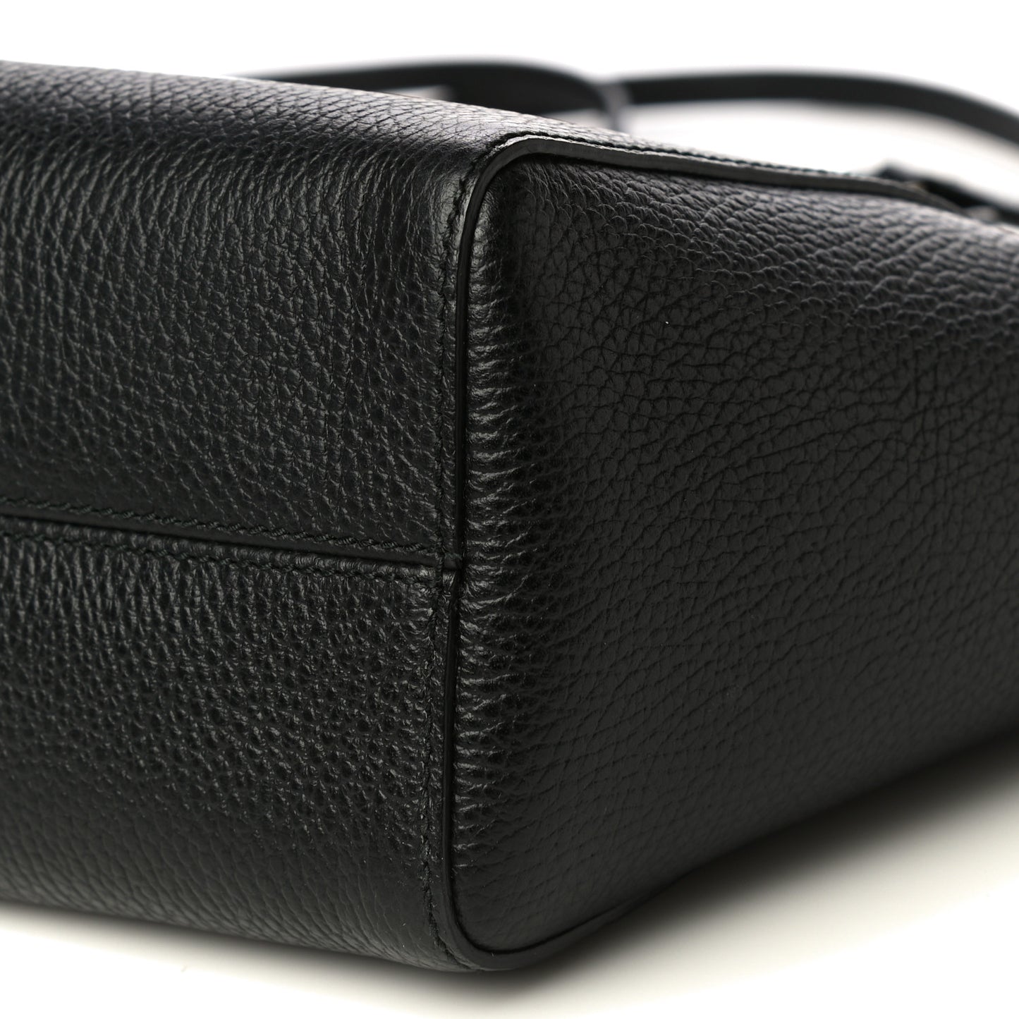 Dollar Calfskin Mini Swing Top Handle Bag Black