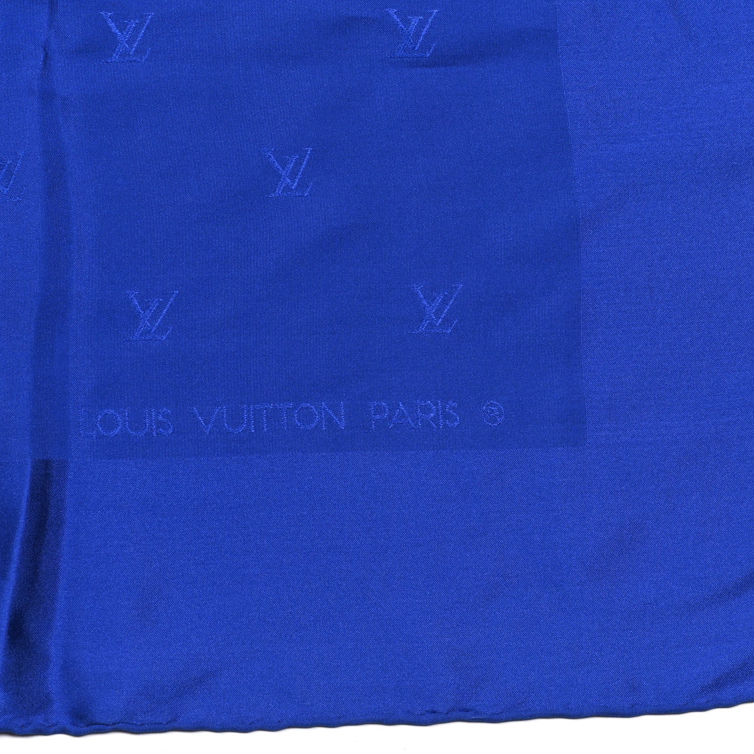 Louis Vuitton Silk Monogram Scarf Blue 2 of 5
