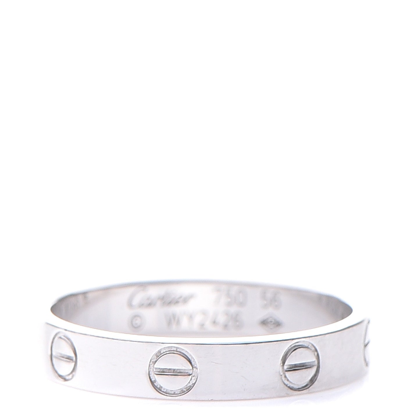 18K White Gold 4mm LOVE Wedding Band Ring 56 7.5