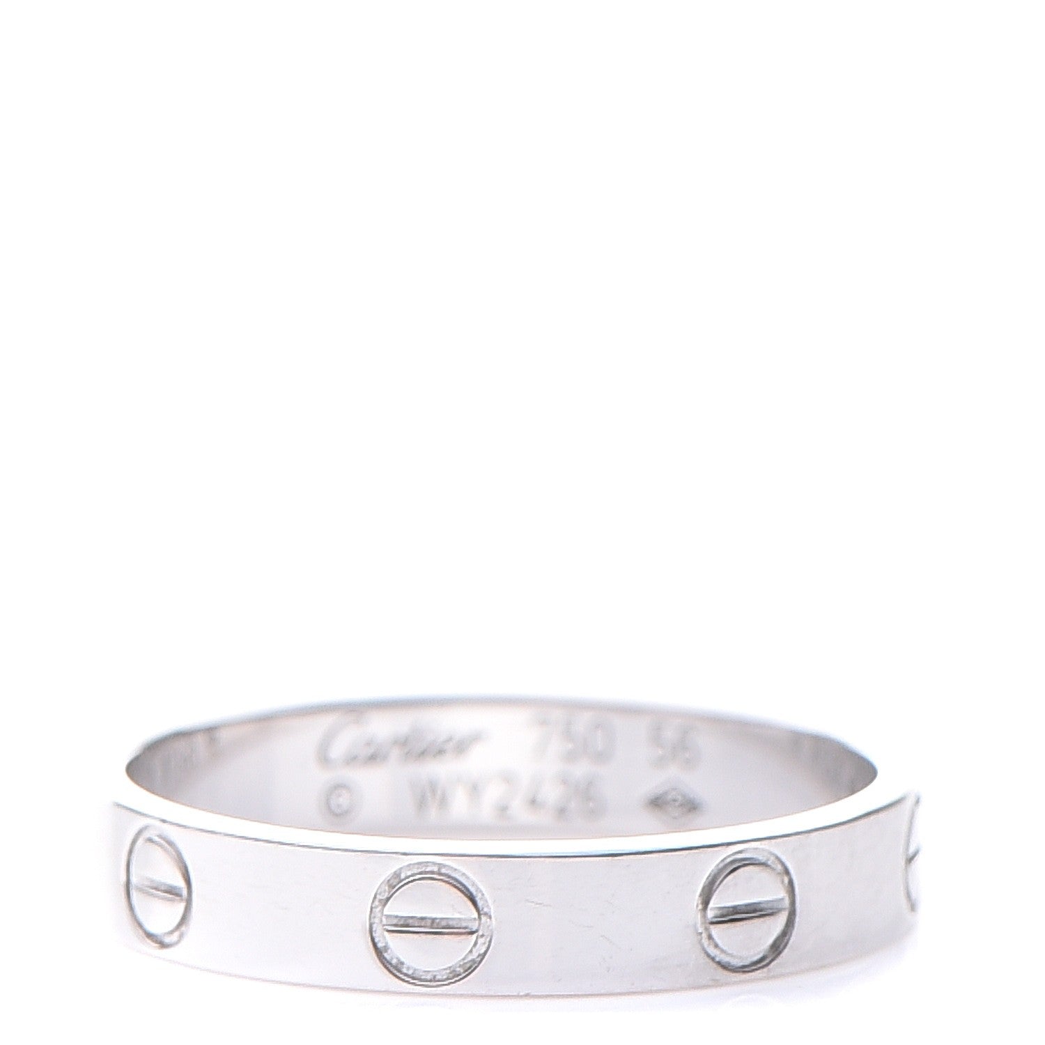 Cartier 18K White Gold 4mm LOVE Wedding Band Ring 56 7.5 1 of 5