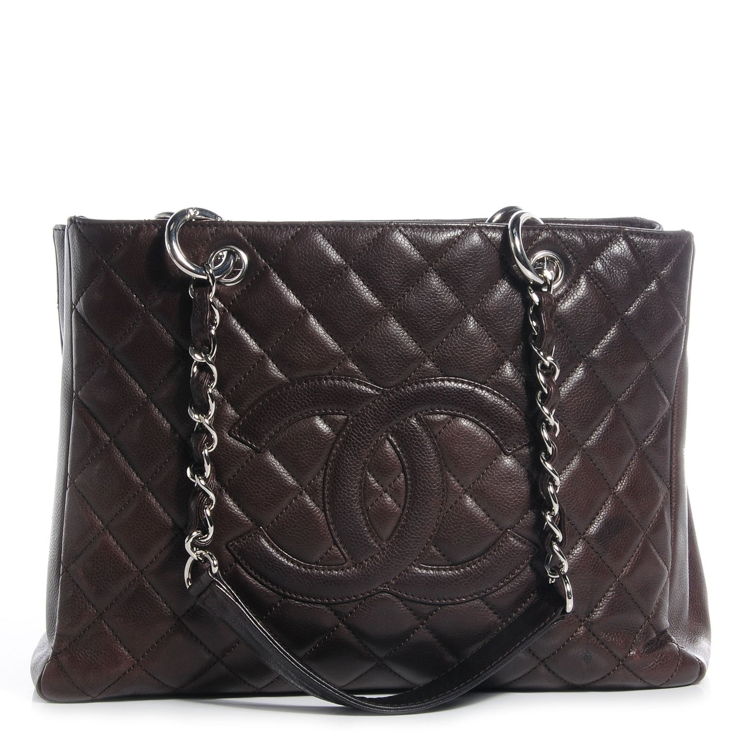 Caviar Grand Shopping Tote GST Dark Brown