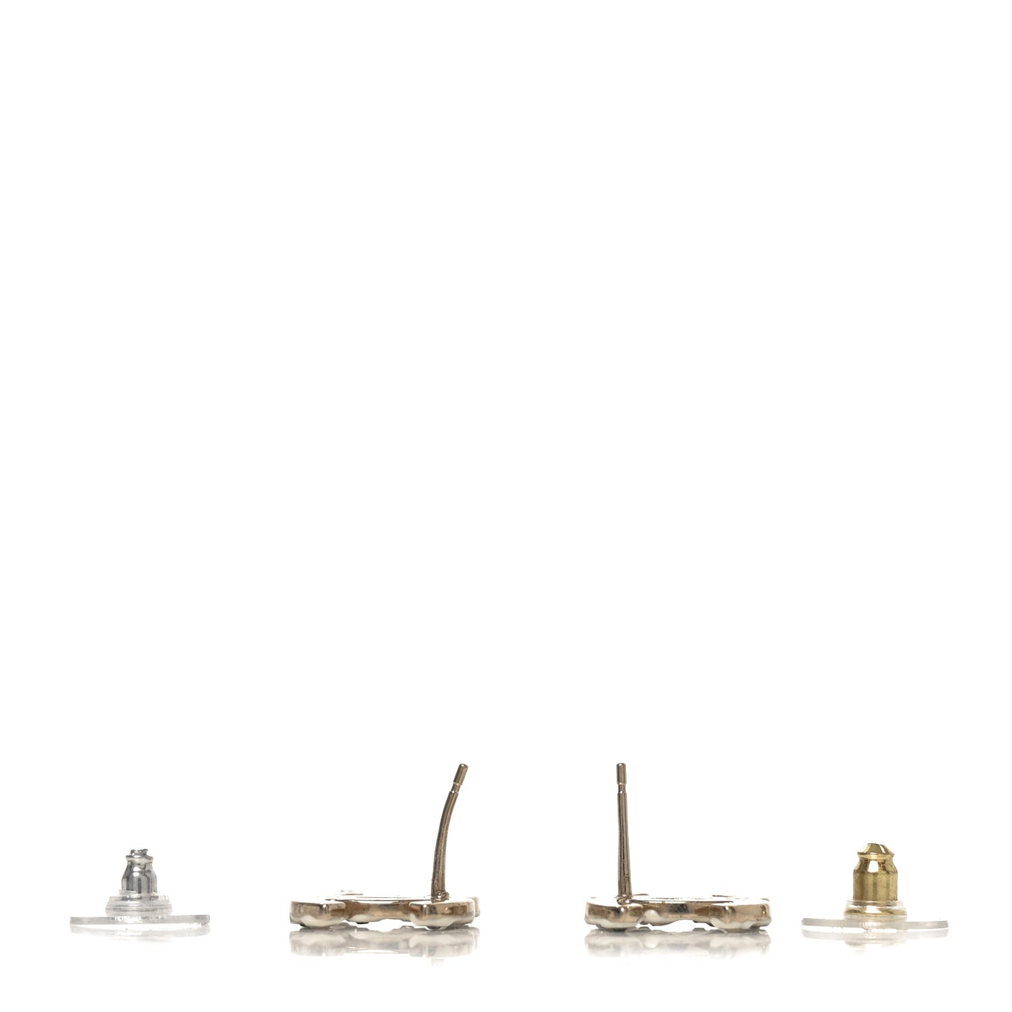 Crystal Enamel CC Earrings White