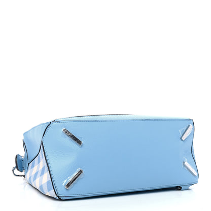 Loewe Calfskin Gingham Puzzle Bag Soft Blue 3 of 4