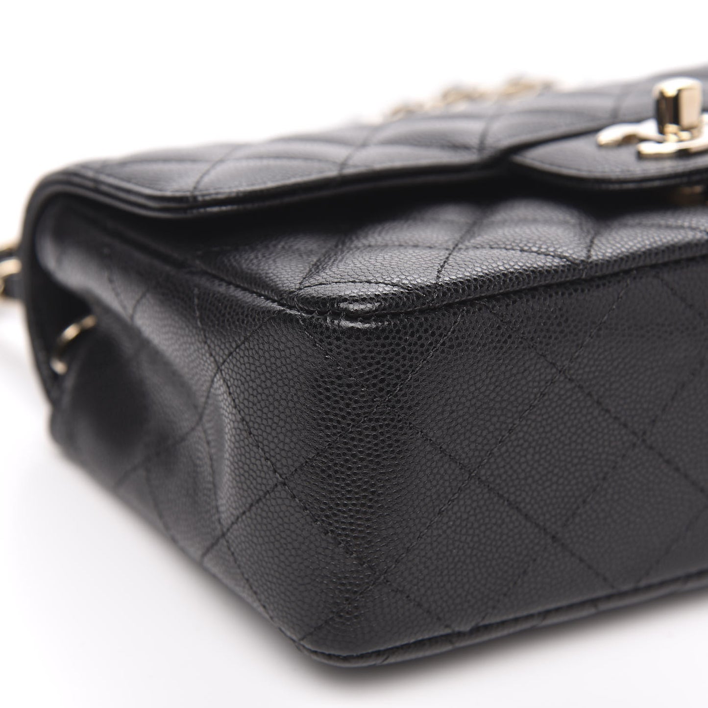 Caviar Quilted Mini Rectangular Flap Black