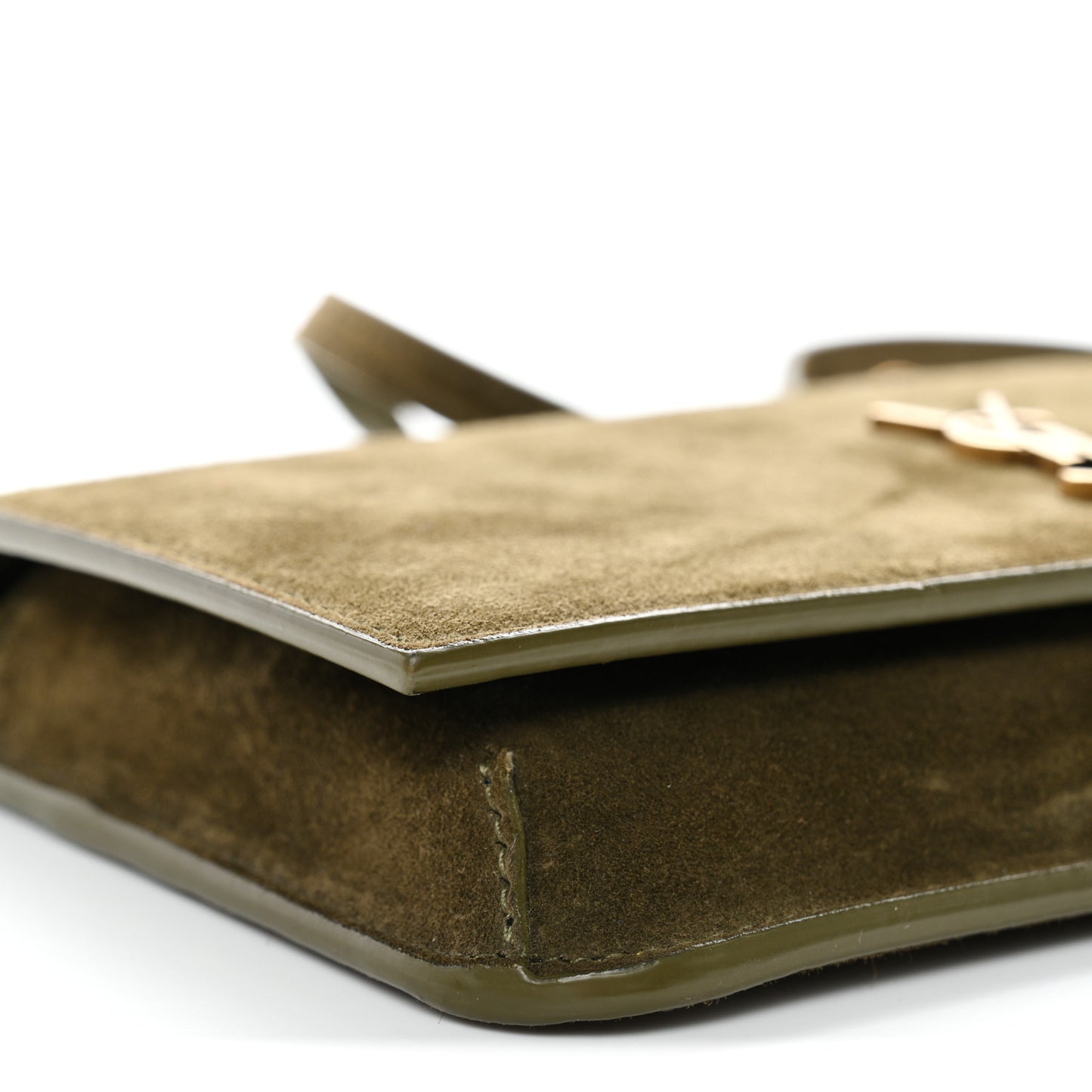 Suede Monogram Phone Holder Crossbody Loden Green