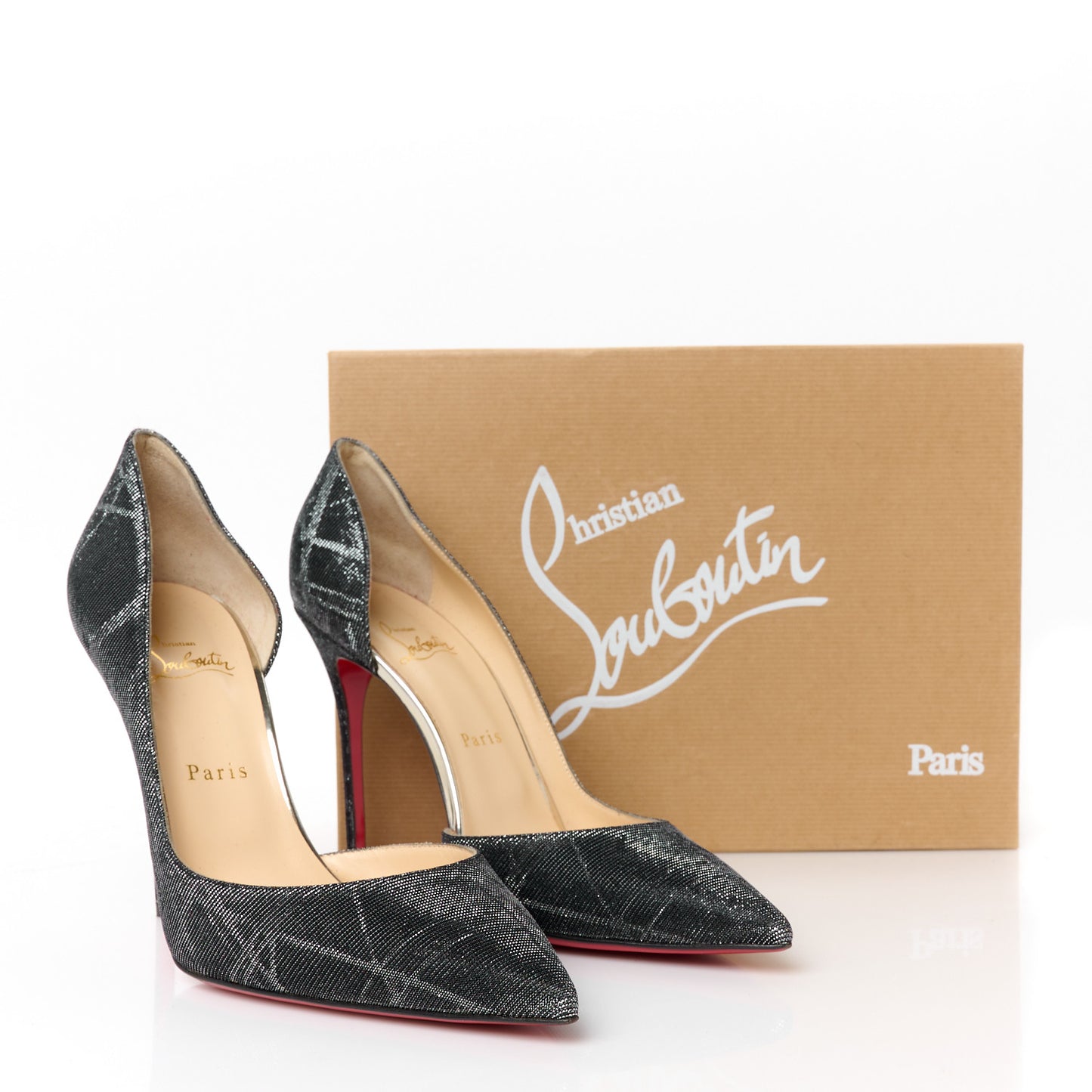 Tissu Etincelle Specchio Iriza 100 Pumps 41.5 Black Silver