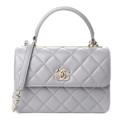 Chanel Lambskin Quilted Small Trendy CC Flap Dual Handle Bag Grey 1 of 14