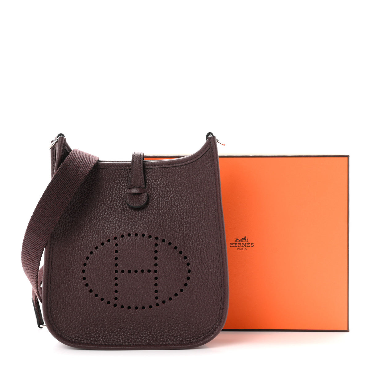 Hermes Taurillon Clemence Evelyne TPM Rouge Sellier 10 of 10