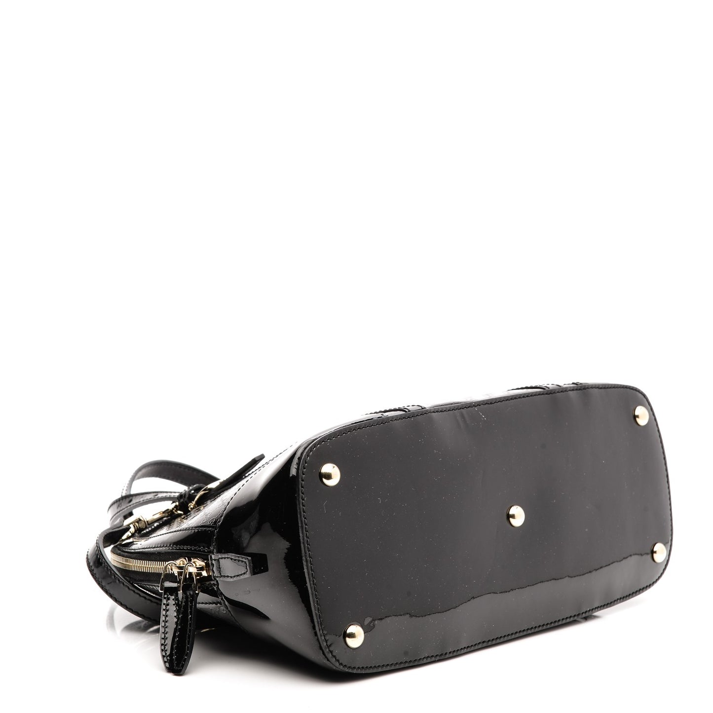 Patent Microguccissima Small Nice Top Handle Dome Bag Black