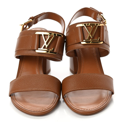 Louis Vuitton Grained Calfskin Horizon Sandals 38.5 Cognac Brown 2 of 7