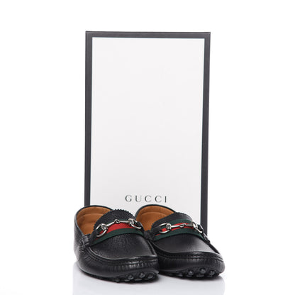 Gucci Calfskin Web Mens Horsebit Driver Loafers 7.5 Black 12 of 12