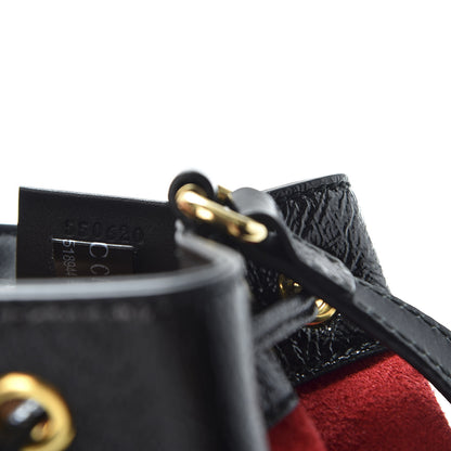 Gucci Suede Patent Web Mini Ophidia Bucket Bag Hibiscus Red Black 8 of 8