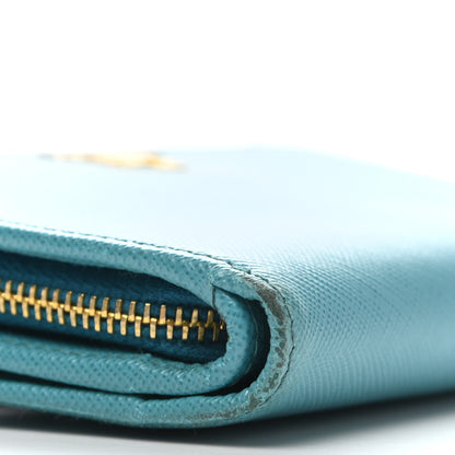 Prada Saffiano Metal Compact Wallet Turchese 8 of 10