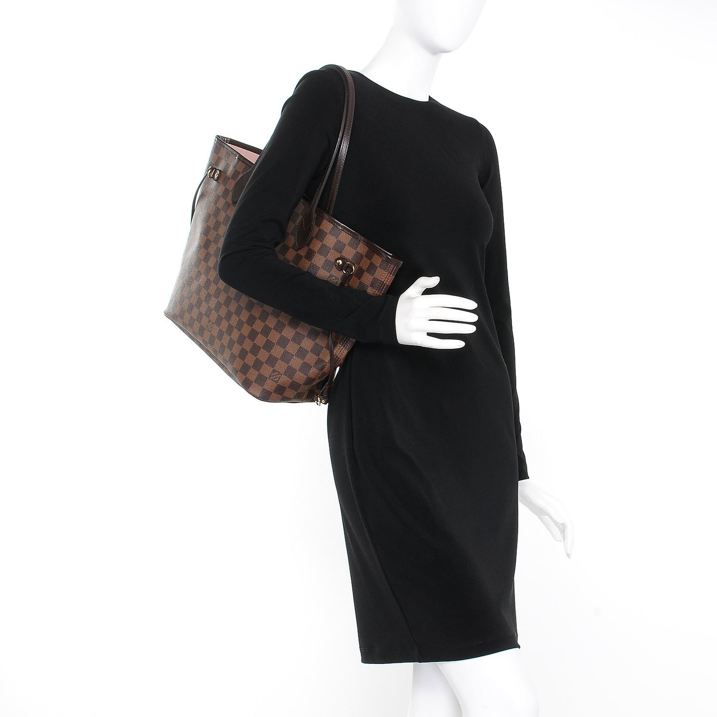 Damier Ebene Neo Neverfull MM Rose Ballerine