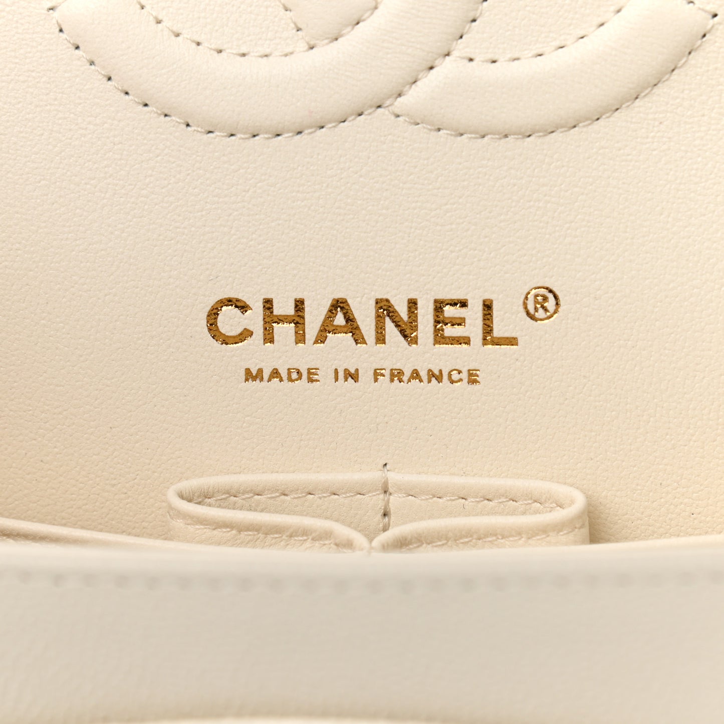 Caviar Quilted Medium Double Flap White