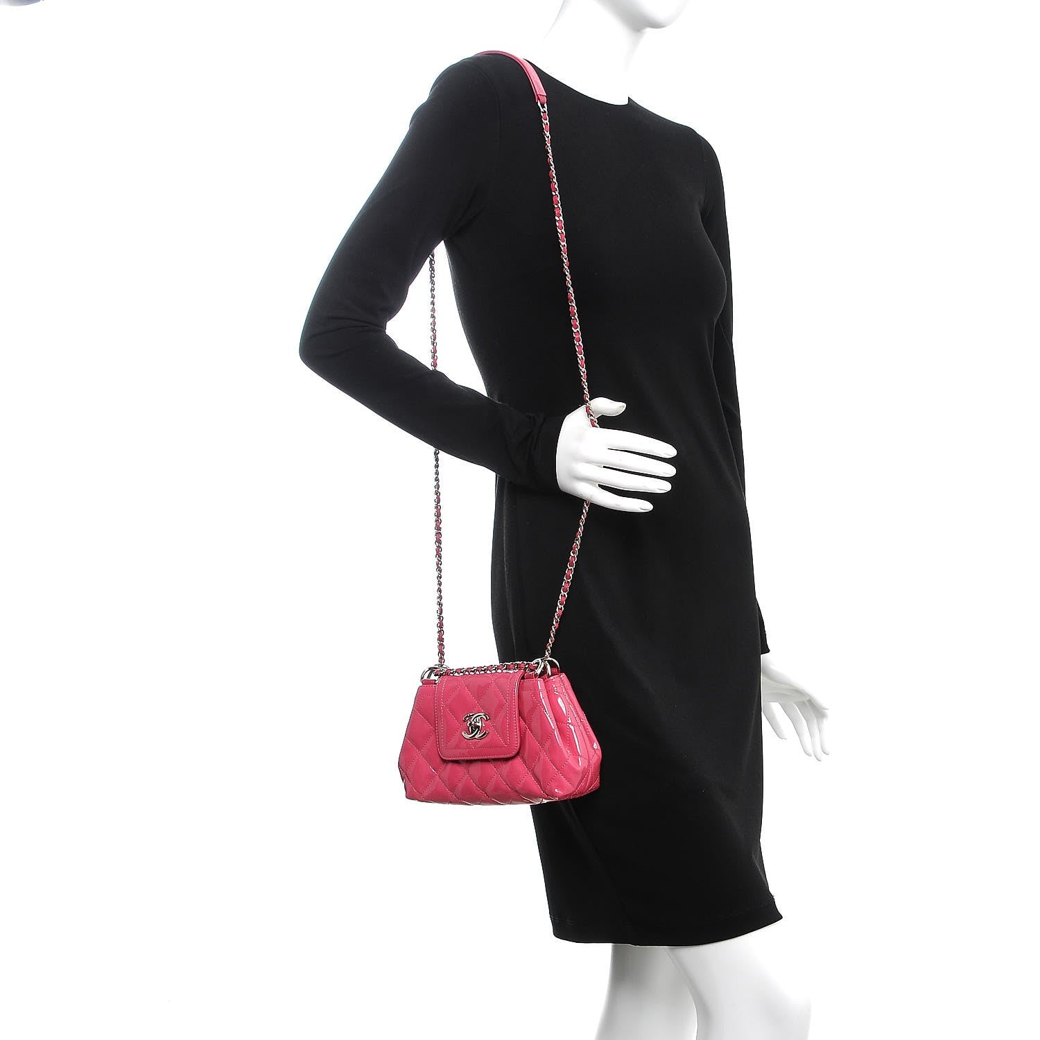 Chanel Patent Quilted Small Coco Shine Accordion Flap Pink 2 of 7