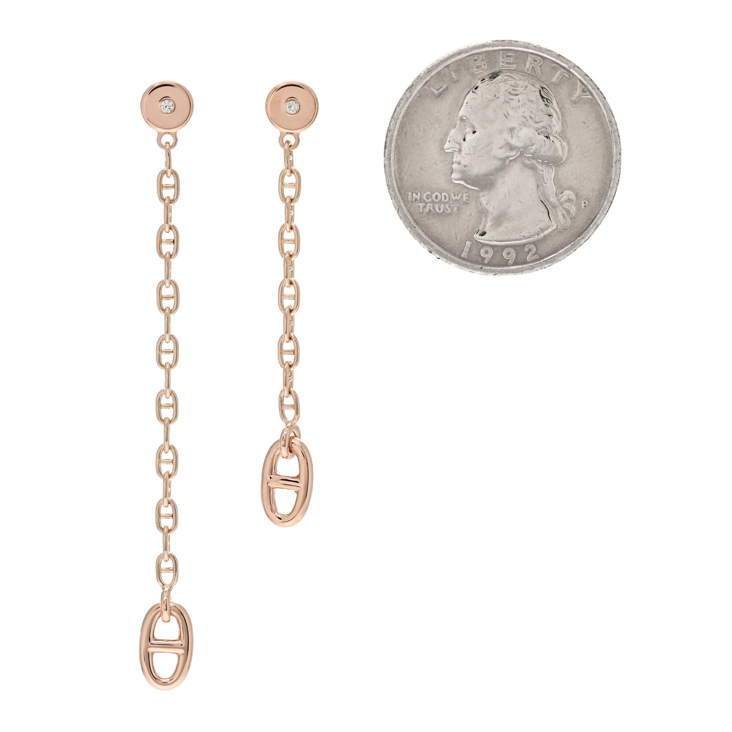 18K Rose Gold Diamond TPM Farandole Drop Earrings