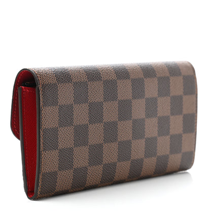 Louis Vuitton Damier Ebene Emilie Wallet Red 3 of 7