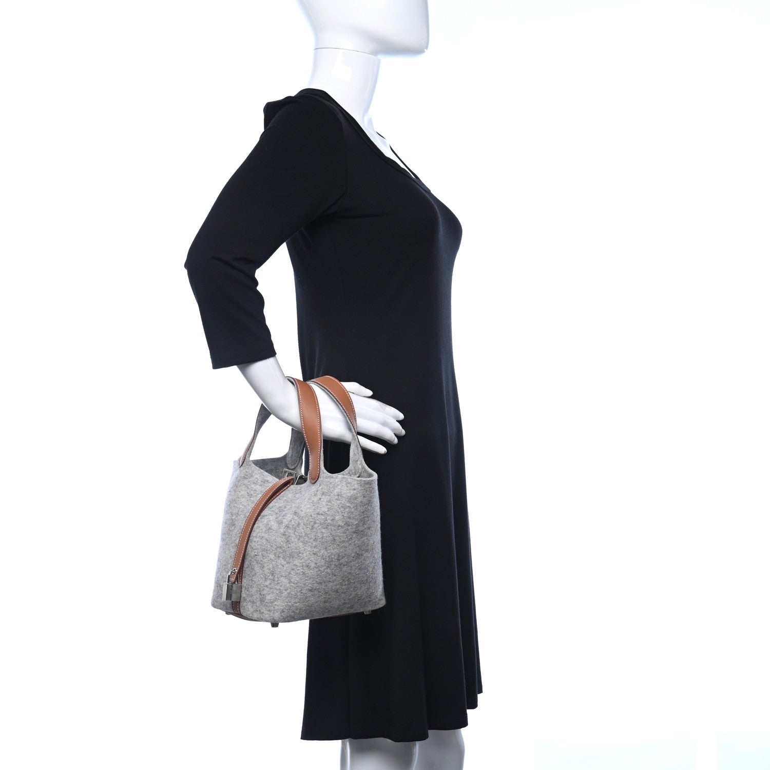 Hermes Feutre Swift Picotin Lock 18 PM Gris Clair Gold 2 of 9